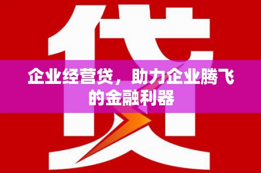 馆陶企业经营贷，助力企业腾飞的金融利器
