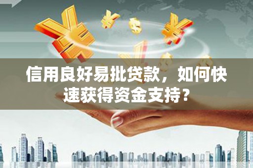 馆陶信用良好易批贷款，如何快速获得资金支持？