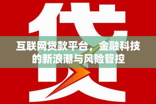 馆陶互联网贷款平台，金融科技的新浪潮与风险管控