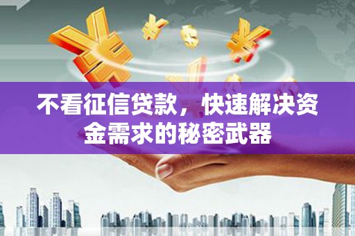 馆陶不看征信贷款，快速解决资金需求的秘密武器