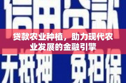 馆陶贷款农业种植，助力现代农业发展的金融引擎