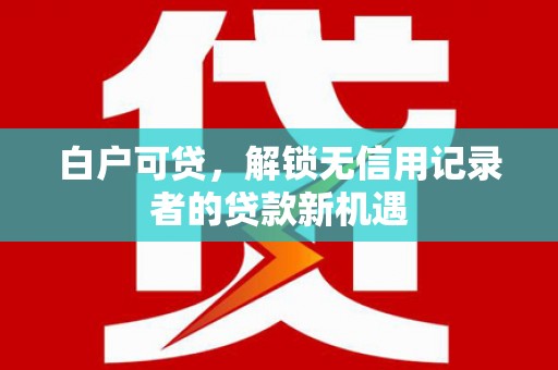 馆陶白户可贷，解锁无信用记录者的贷款新机遇
