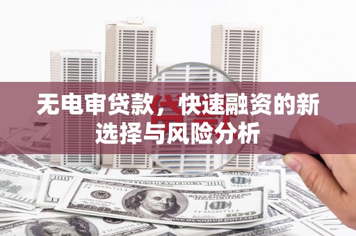 馆陶无电审贷款，快速融资的新选择与风险分析