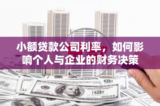 馆陶小额贷款公司利率，如何影响个人与企业的财务决策