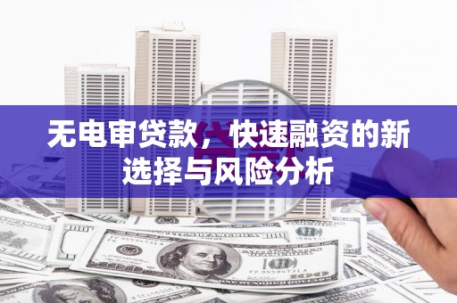 馆陶无电审贷款，快速融资的新选择与风险分析