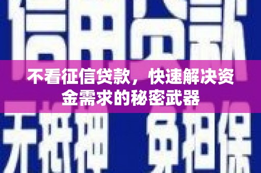 馆陶不看征信贷款，快速解决资金需求的秘密武器