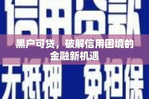 馆陶黑户可贷，破解信用困境的金融新机遇
