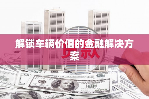 馆陶解锁车辆价值的金融解决方案