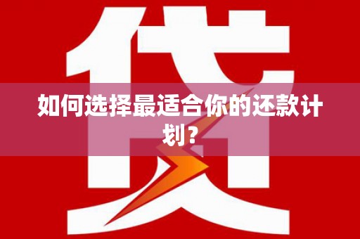 馆陶如何选择最适合你的还款计划？